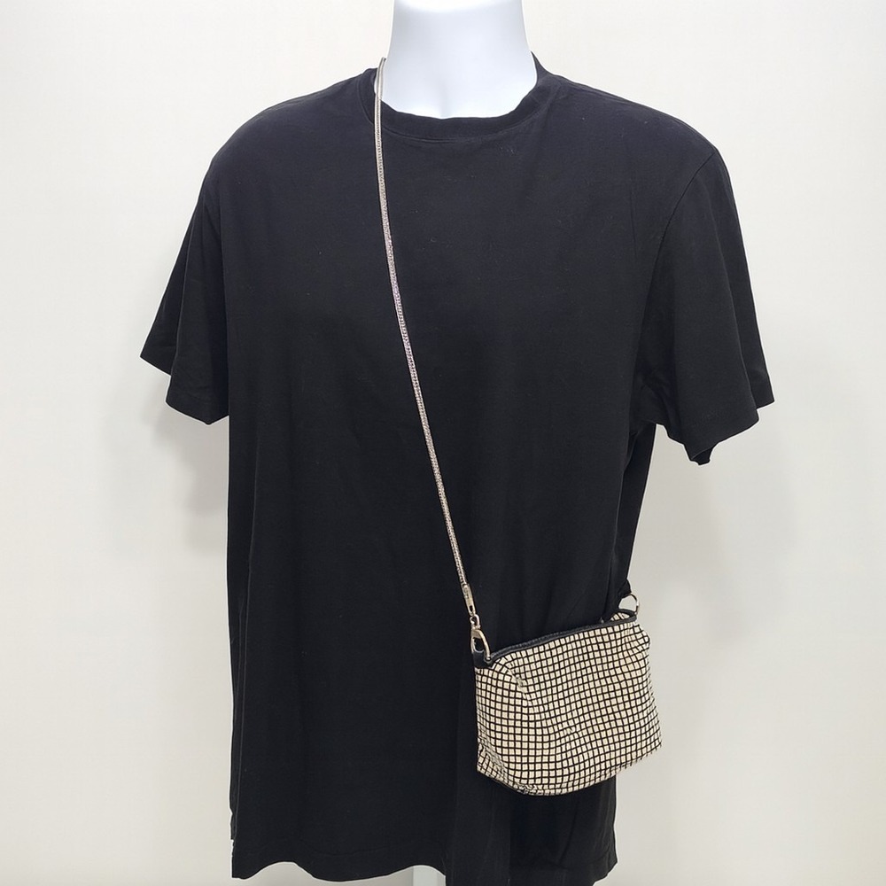 Expressions NYC Rhinestone Crossbody Bag Silver Crystal Mesh Evening Clutch
